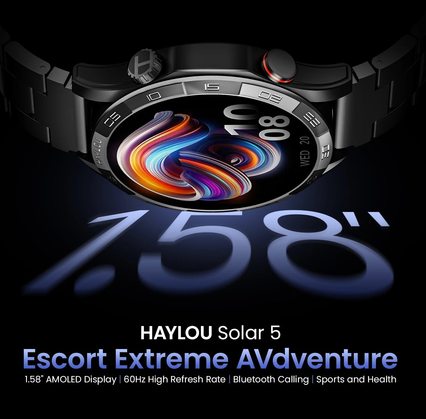 HAYLOU Solar 5 Smartwatch – AMOLED 60Hz Voice Call & Health Tracker