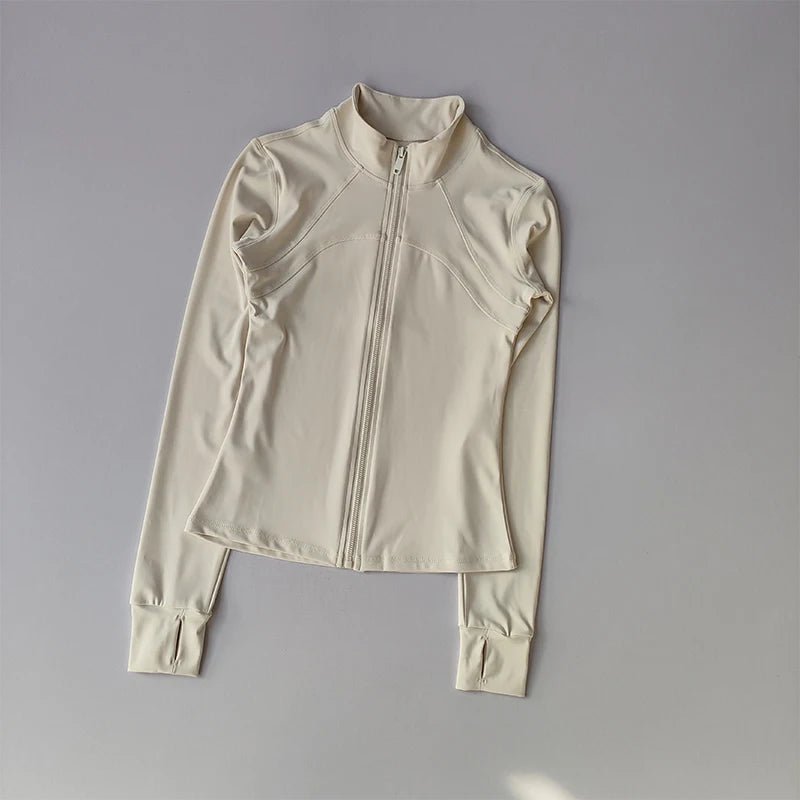 Women’s Yoga Jacket – High-End Long Sleeve Fitness & Running Top