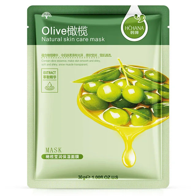 30pcs Natural Plant Facial Masks – Moisturizing & Anti-Aging Korean Skincare