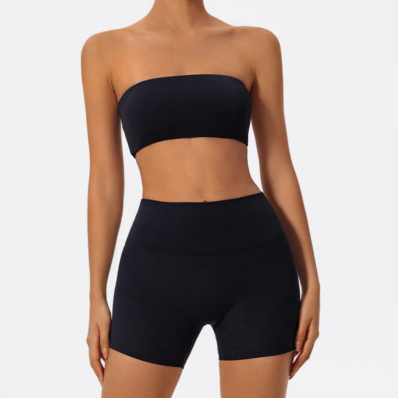 Ctenkevet 2-Piece Strapless Yoga Set – Women's Workout Outfit