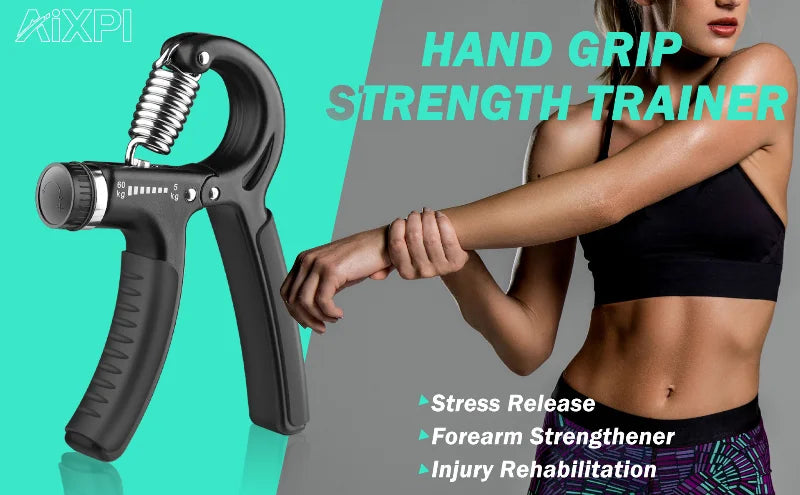 Hand Grip Strengthener – Adjustable 5–60KG Forearm & Finger Trainer