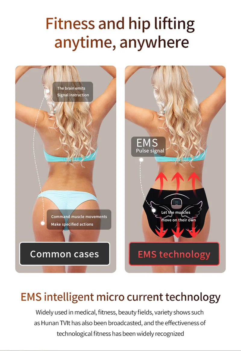 Electric EMS Butt Muscle Stimulator – USB Rechargeable Hip & Glute Trainer