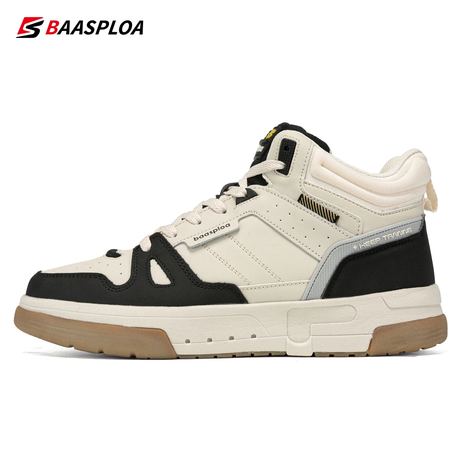 Baasploa Men’s Winter Sneakers – Plush Warm Non-Slip Casual Shoes