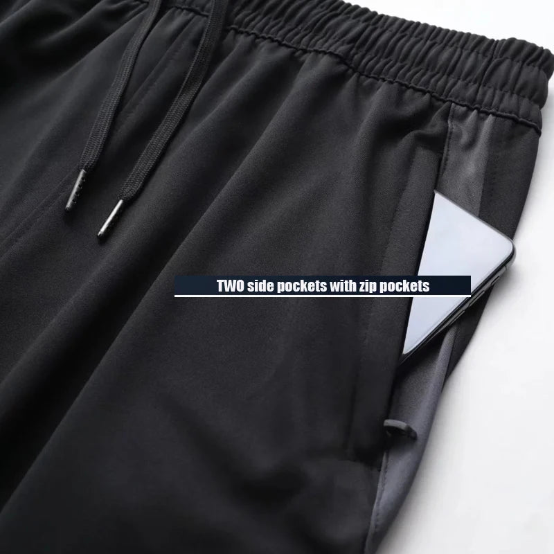 Men’s Sport Running Pants – Training Joggers with Zipper Pockets
