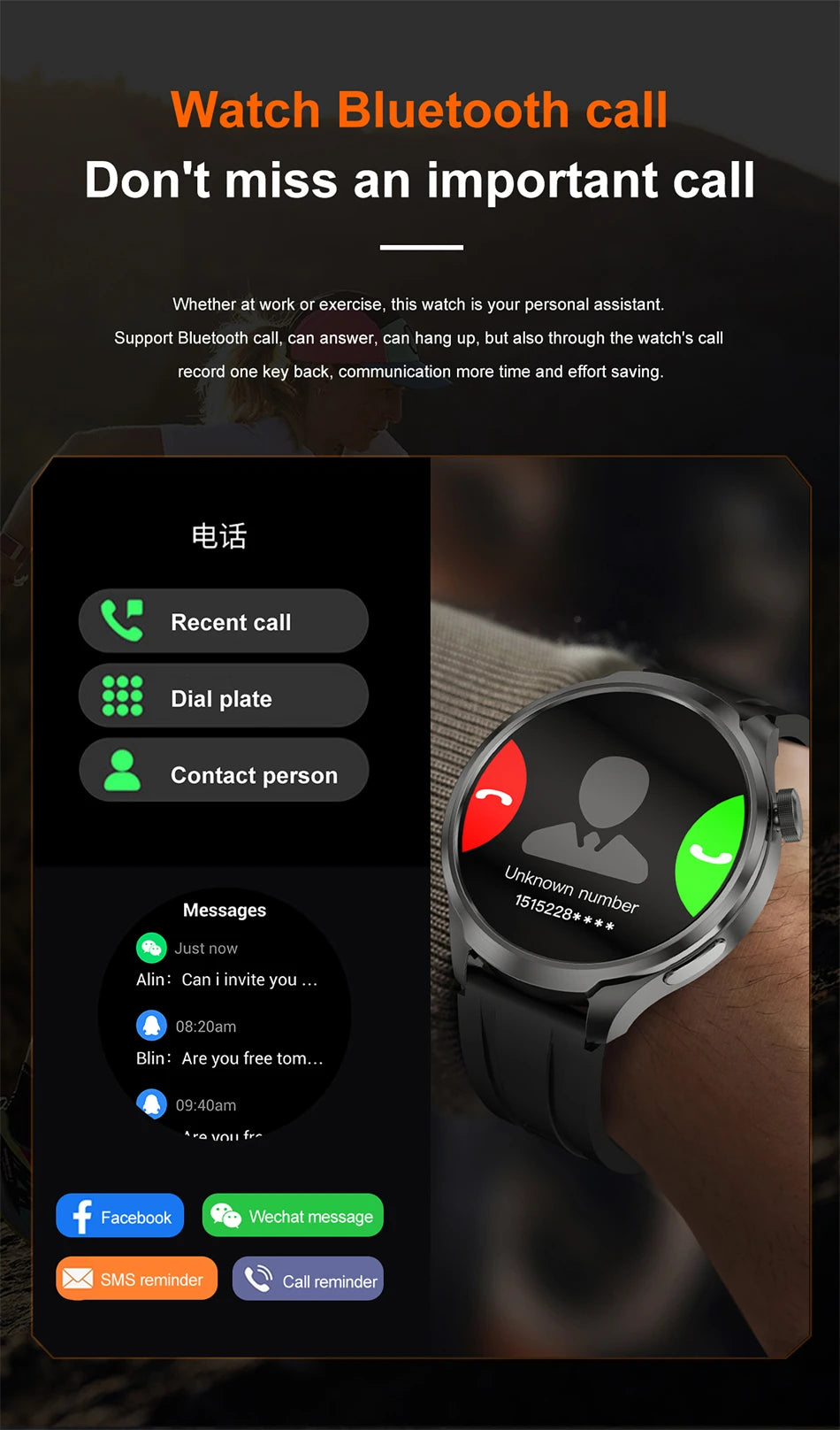 Huawei 1.85" Smartwatch – GPS, NFC & Bluetooth Fitness Tracker for Men