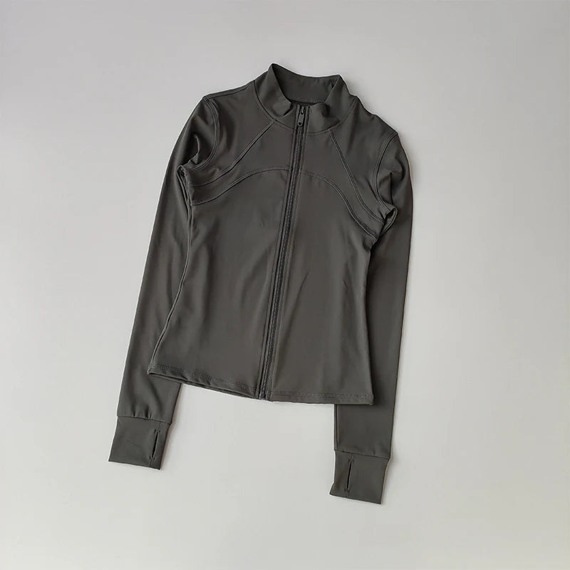 Women’s Yoga Jacket – High-End Long Sleeve Fitness & Running Top