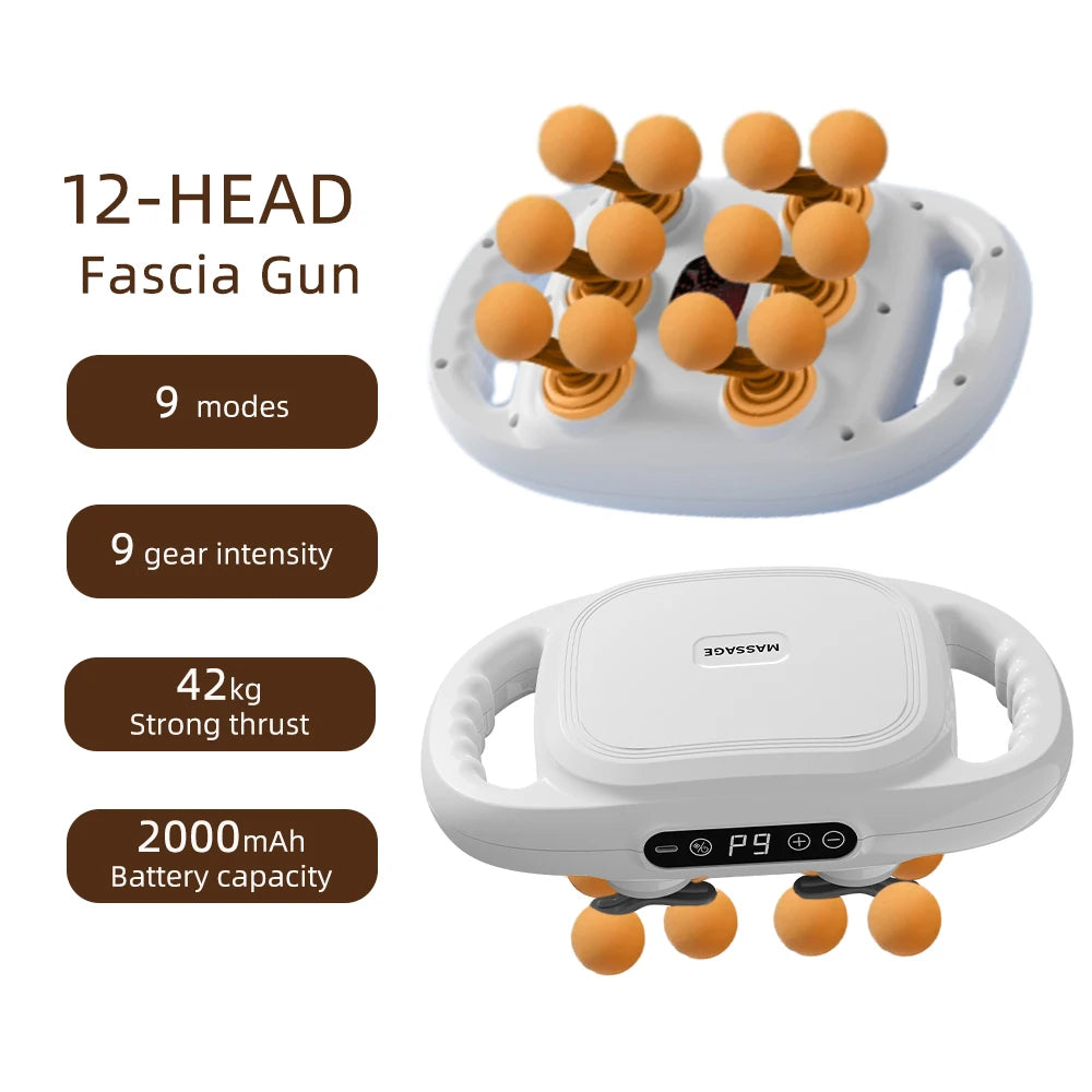42-Head Fascia Massage Gun – High-Frequency Muscle Massager
