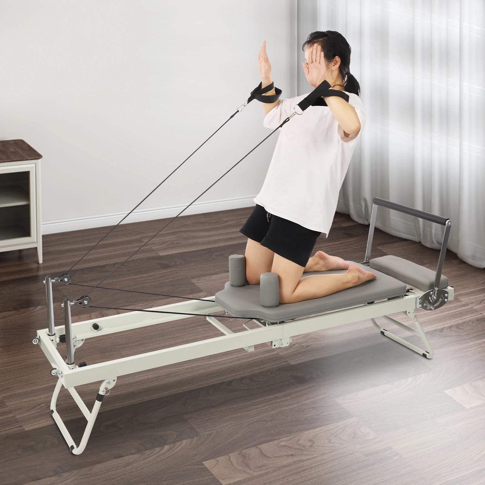 Foldable Steel Pilates Reformer – Home Yoga Fitness Equipment