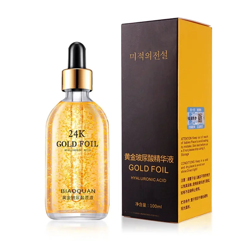 24K Gold Hyaluronic Acid Face Serum – Anti-Aging Collagen Essence (100ml)