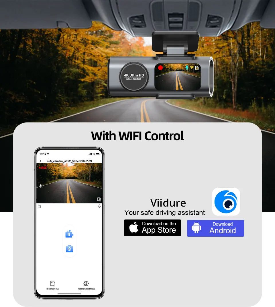 4K UHD Dash Cam – Wi-Fi GPS Night Vision DVR
