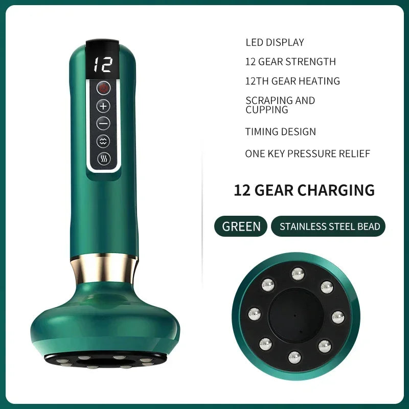 Tricolor Electric Gua Sha Massager – Anti-Cellulite Slimming Device