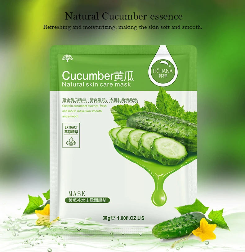 30pcs Natural Plant Facial Masks – Moisturizing & Anti-Aging Korean Skincare