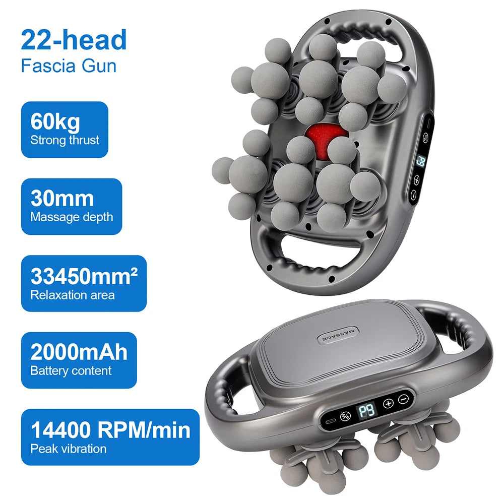 42-Head Fascia Massage Gun – High-Frequency Muscle Massager