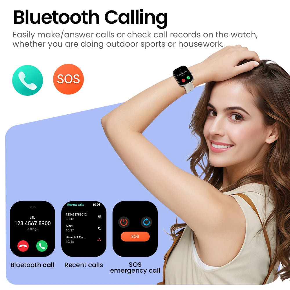 S6 Voice Calling Smartwatch – Health Monitoring & IP68 Waterproof