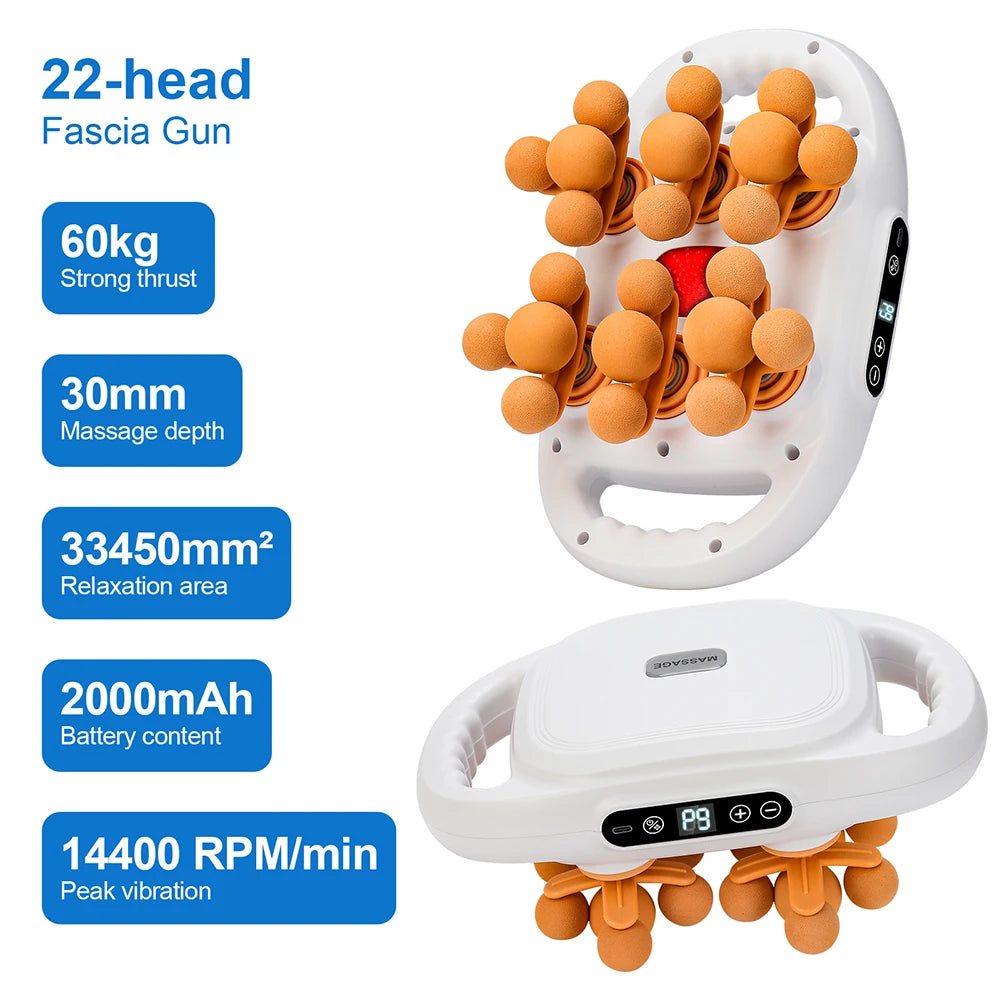 42-Head Fascia Massage Gun – High-Frequency Muscle Massager