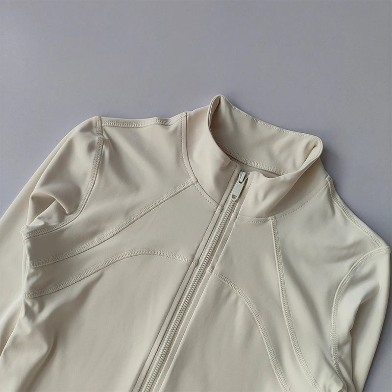 Women’s Yoga Jacket – High-End Long Sleeve Fitness & Running Top