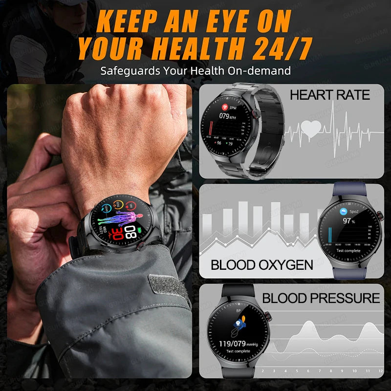 2025 Nursing-Grade Health Smartwatch – ECG PPG Bluetooth Call