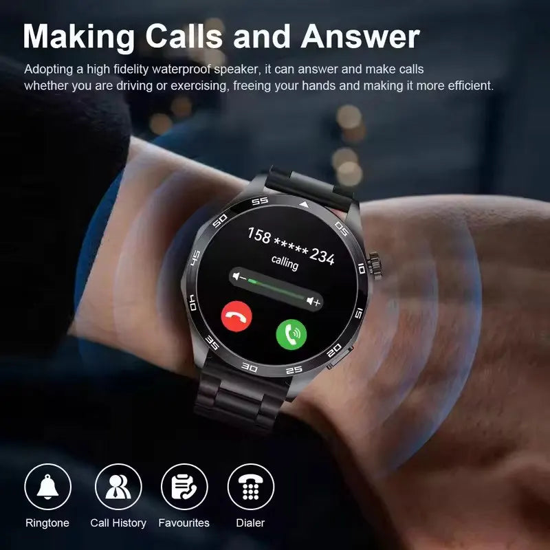 2025 Men’s Smartwatch – AMOLED GPS Bluetooth Call Watch