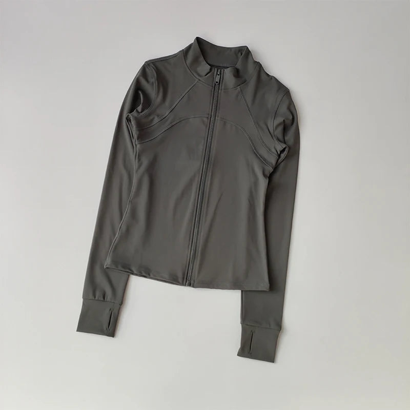 Women’s Yoga Jacket – High-End Long Sleeve Fitness & Running Top